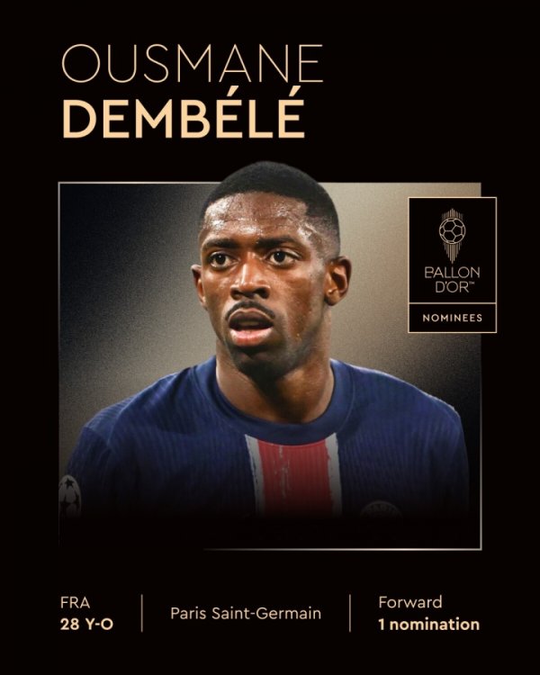 金球奖第1批候选:登贝莱&多纳鲁马&贝林&杜埃&吉拉西&邓弗里斯 金球奖第1批候选:登贝莱&多纳鲁马&贝林&杜埃&吉拉西&邓弗里斯